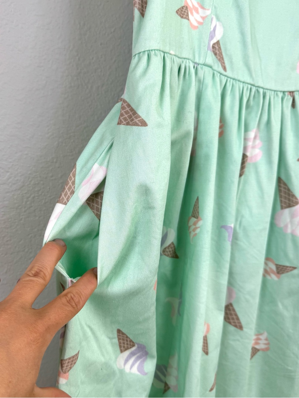 Bea & Dot ModCloth Sweetest Treat Ice Cream Cone Dress S Mint Green Pinup Retro - Picture 4 of 14